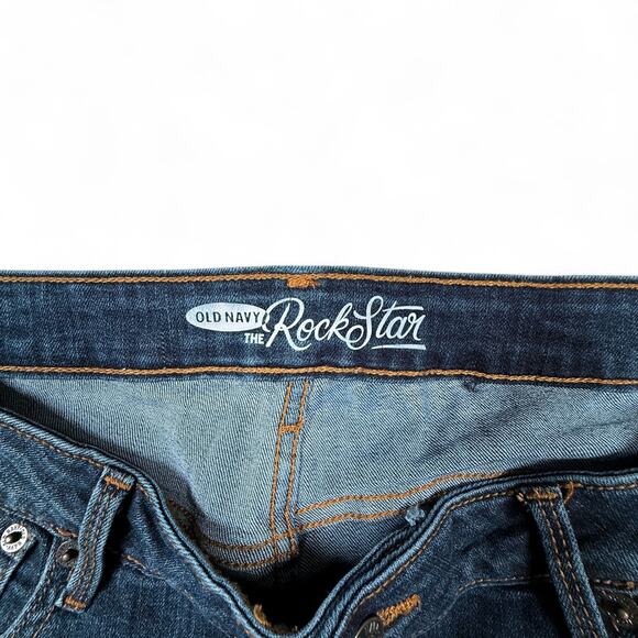 Old Navy The Rockstar Skinny Jeans Distressed Denim Indigo Women's 14 - Picture 6 of 7